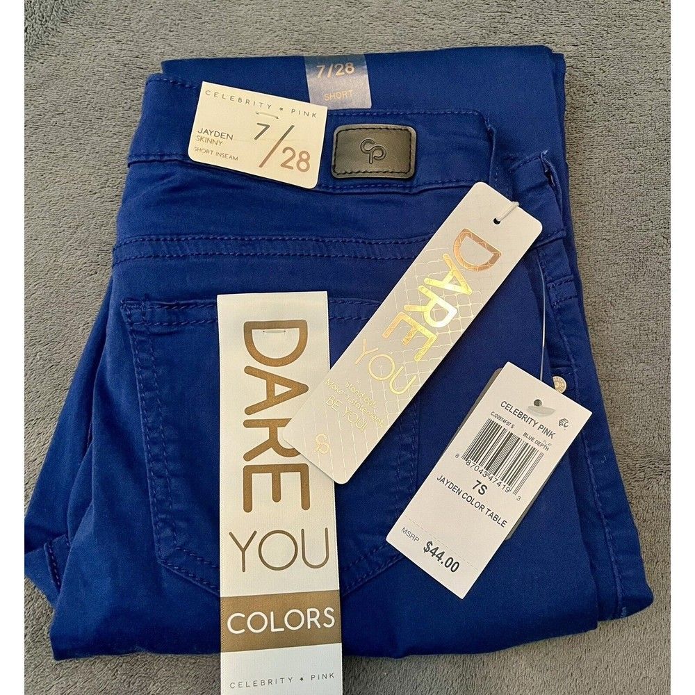 Celebrity Pink Jayden Skinny Jeans Women 7/28 Blue Stretch NWT - Picture 2 of 7